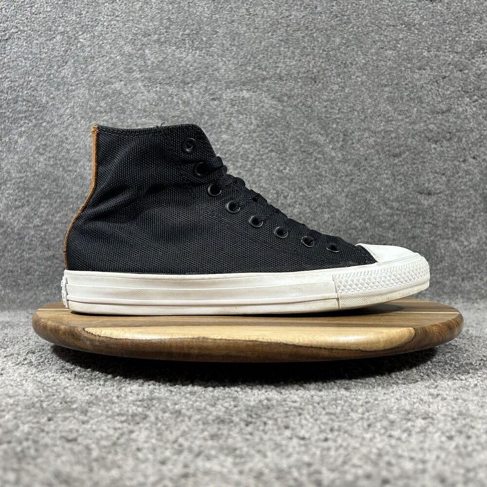 Converse All Star 146651F Mens Sz 7 Womens Sz 9 Black Canvas Brown Leather Shoes